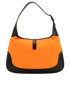 Jackie Shoulder Bag, &pound;320, Handbags, Black/Orange, Leather/Nylon, Back view